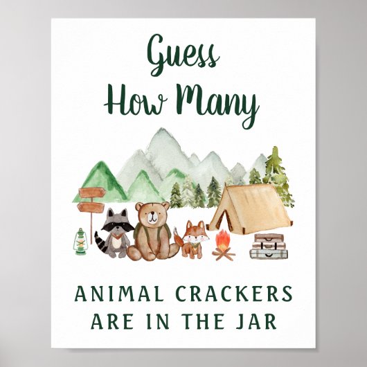 Raad eens hoeveel Crackers Woodland Baby shower sp Poster (Voorkant)