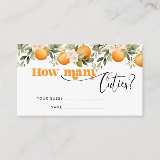 Raad eens hoeveel cuties baby shower spel informatiekaartje (Voorkant)