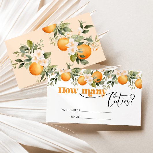 Raad eens hoeveel cuties baby shower spel informatiekaartje