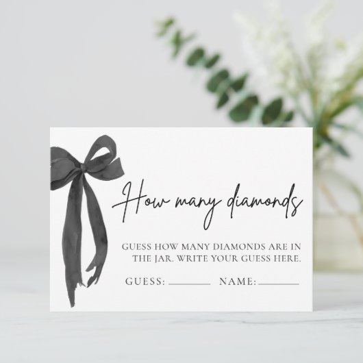 Raad eens hoeveel diamanten Vrijgezellenfeest spel Kaart (Staand voorkant)