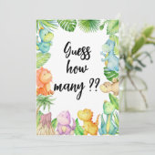 Raad eens hoeveel Dinosaur Baby shower Kaart (Staand voorkant)