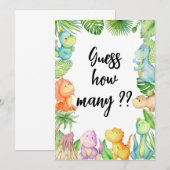 Raad eens hoeveel Dinosaur Baby shower Kaart (Voorkant / Achterkant)