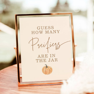 Raad eens hoeveel fopspenen Baby shower spel Poster