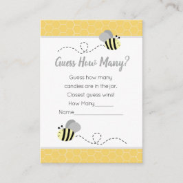 Raad eens hoeveel grijze Baby shower van bijen Informatiekaartje