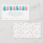 Raad eens hoeveel gummy Beren Baby shower game Informatiekaartje (Voorkant / Achterkant)