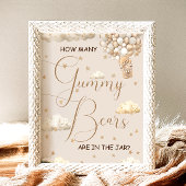 Raad eens hoeveel gummy Beren Baby shower game Poster