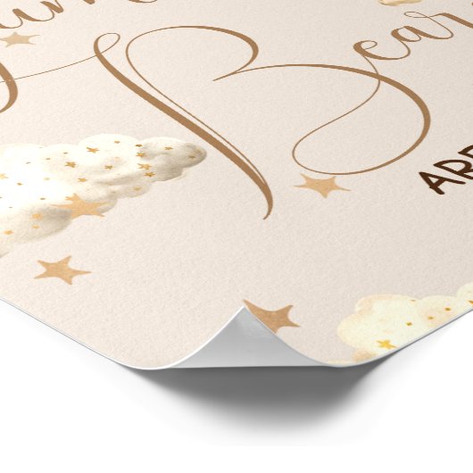 Raad eens hoeveel gummy Beren Baby shower game Poster (Hoek)