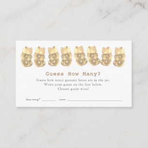 Raad eens hoeveel Gummy Beren Gold Baby shower Gam Informatiekaartje