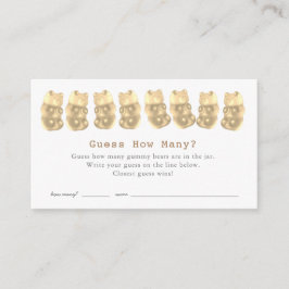 Raad eens hoeveel Gummy Beren Gold Baby shower spe Informatiekaartje