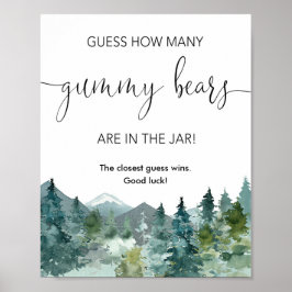 Raad eens hoeveel gummy beren gummy rustige bergen poster
