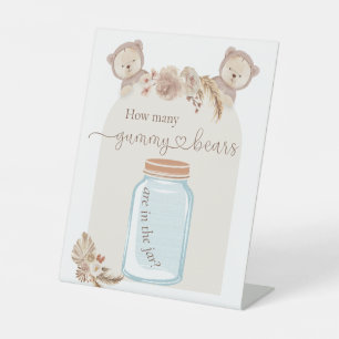 Raad eens hoeveel Gummy Beren in Jar Baby shower G Reclamebord Met Voetstuk