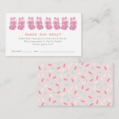 Raad eens hoeveel gummy Beren roze Baby shower spe Informatiekaartje (Voorkant / Achterkant)
