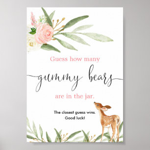 Raad eens hoeveel gummy beren roze gouden herten s poster