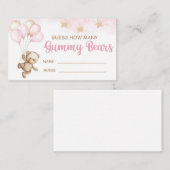 RAAD EENS HOEVEEL GUMMY BEREN ROZE TEDDY BEAR TICK INFORMATIEKAARTJE (Voorkant / Achterkant)