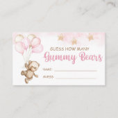 RAAD EENS HOEVEEL GUMMY BEREN ROZE TEDDY BEAR TICK INFORMATIEKAARTJE (Voorkant)