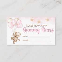 RAAD EENS HOEVEEL GUMMY BEREN ROZE TEDDY BEAR TICK INFORMATIEKAARTJE