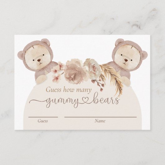 Raad eens hoeveel Gummy Beren Twins Game Ticket Informatiekaartje (Voorkant)