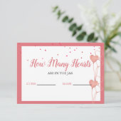 Raad eens hoeveel harten er in het Vrijgezellenfee Informatiekaartje (Staand voorkant)