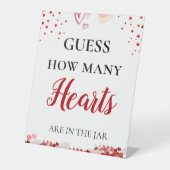 Raad eens hoeveel harten valentijn Vrijgezellenfee Reclamebord Met Voetstuk (Voorkant)