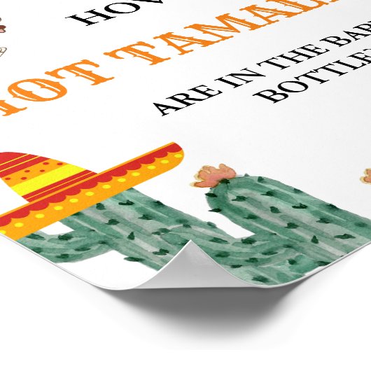 Raad eens hoeveel Hot Tamales Fiesta Baby shower Poster (Hoek)