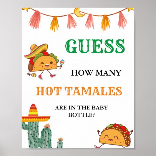 Raad eens hoeveel Hot Tamales Fiesta Baby shower Poster (Voorkant)