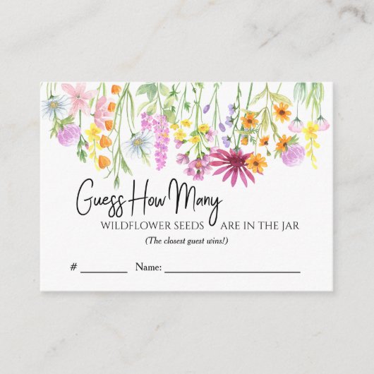 Raad eens hoeveel Kaart Wildflower Meadow Game (Voorkant)