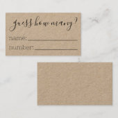 Raad eens hoeveel kaarten Baby shower game Contactkaartje (Voorkant / Achterkant)