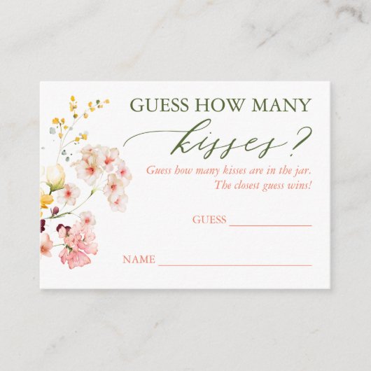 Raad eens hoeveel Kaarten Kisses spelen - Wildbloe (Voorkant)