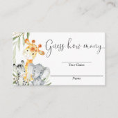 Raad eens hoeveel kaarten safari schattige dieren  (Voorkant)