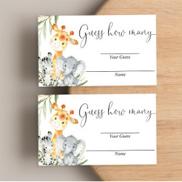 Raad eens hoeveel kaarten safari schattige dieren 