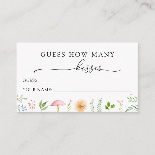 Raad eens hoeveel Kisses Bridal Tea Enclosure Card Informatiekaartje (Voorkant)