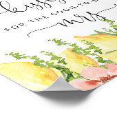 Raad eens hoeveel kisses citroenen bloemendouche s poster (Hoek)