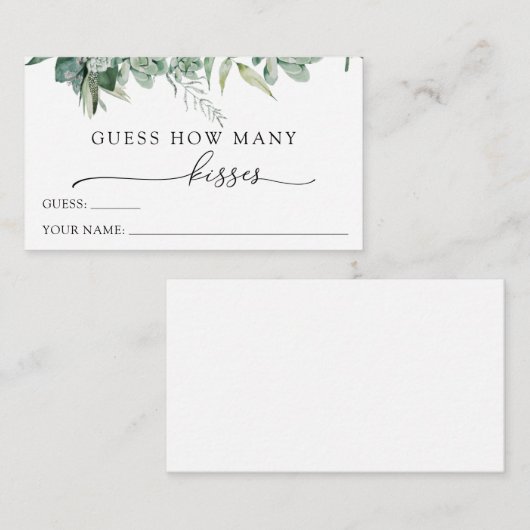 Raad eens hoeveel Kisses Enclosure Kaart (Voorkant / Achterkant)