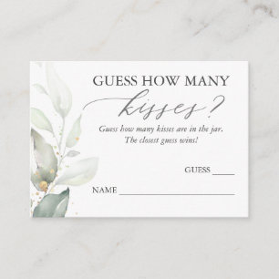 Raad eens hoeveel Kisses Greenery Game Cards Informatiekaartje