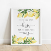 Raad eens hoeveel Kisses Lemons Shower Game Sign Poster