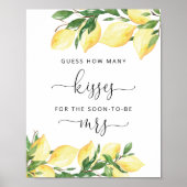 Raad eens hoeveel Kisses Lemons Shower Game Sign Poster (Voorkant)