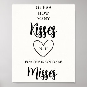 Raad eens hoeveel Kisses Mrs Vrijgezellenfeest Gam Poster
