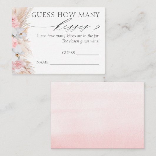 Raad eens hoeveel Kisses Pampas Grass Game Kaarten (Voorkant / Achterkant)