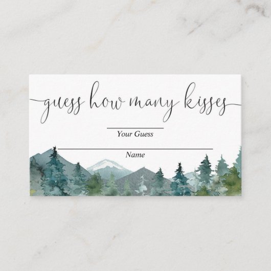 Raad eens hoeveel kisses rustic bertains card informatiekaartje (Voorkant)
