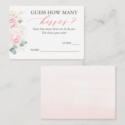 Raad eens hoeveel Kisses spelkaarten Informatiekaartje (Voorkant / Achterkant)