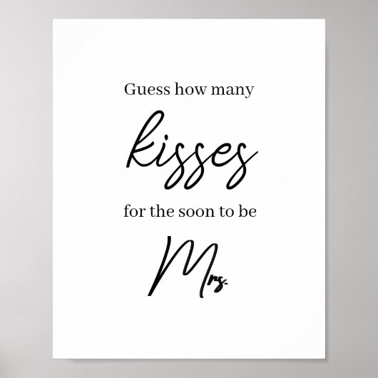 Raad eens hoeveel Kisses voor de Soon-to-be Mrs. Poster (Voorkant)