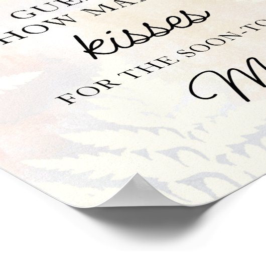 Raad eens hoeveel Kisses Vrijgezellenfeest Poster  (Hoek)