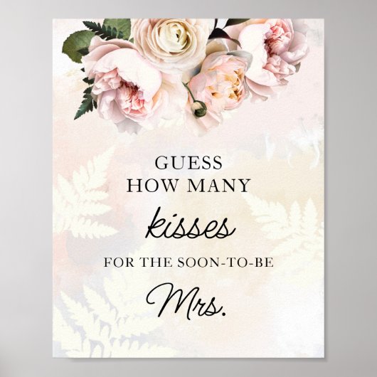 Raad eens hoeveel Kisses Vrijgezellenfeest Poster  (Voorkant)