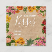 Raad eens hoeveel kisses vrijgezellenfeest spel informatiekaartje (Voorkant)