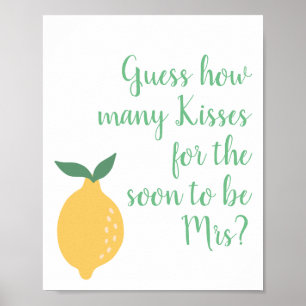 Raad eens hoeveel Kisses Yellow Lemon Vrijgezellen Poster
