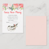 Raad eens hoeveel Koe Baby shower in Floral Game Informatiekaartje (Voorkant / Achterkant)