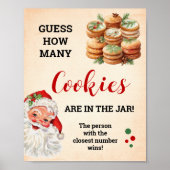 Raad eens hoeveel koekjes Santa Christmas Game Sig Poster (Voorkant)