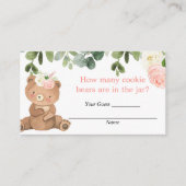 Raad eens hoeveel koekjesberen baby shower invoege informatiekaartje (Voorkant)