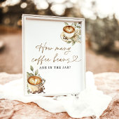 Raad eens hoeveel koffiebonen Baby shower spel tek Poster