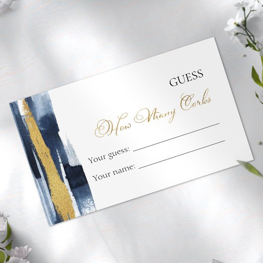 Raad eens hoeveel kurken | Abstract blauw Vrijgeze Informatiekaartje